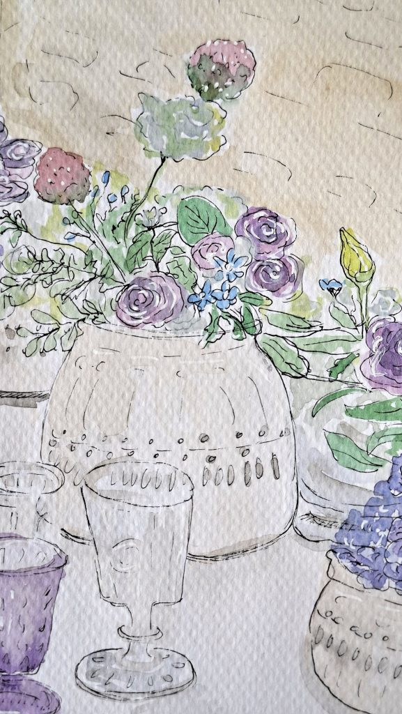 détail d'une table de mariés